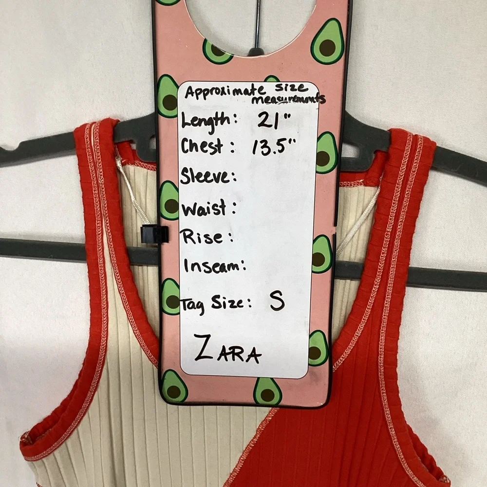Zara Color Block Cotton Tank Top S - Picture 4 of 4